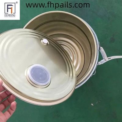 Ατσάλινα κόκκοι καφέ κενό μεταλλικό κουβά 20L με βαλβίδα αέρα