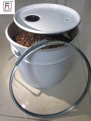 Ατσάλινα κόκκοι καφέ κενό μεταλλικό κουβά 20L με βαλβίδα αέρα
