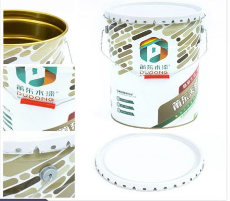 4 γαλόνια Custom Printed Open Head Steel Bucket with Curly Edge Lid (Ανοίξτε Κεφαλάκι από Χάλυβα με Κουρδισμένη Κεφαλή)