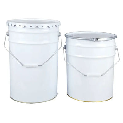 5L Powder Coating Metal Paint Bucket Black Handle Λευκό χρώμα