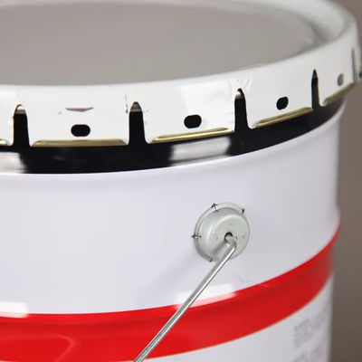 5L Powder Coating Metal Paint Bucket Black Handle Λευκό χρώμα