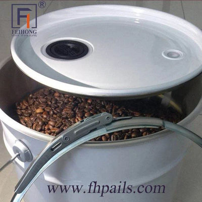 Ατσάλινα κόκκοι καφέ κενό μεταλλικό κουβά 20L με βαλβίδα αέρα