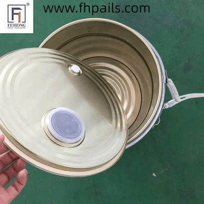 Ατσάλινα κόκκοι καφέ κενό μεταλλικό κουβά 20L με βαλβίδα αέρα
